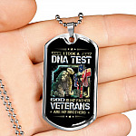 I Took A DNA Test God Is My Father Veterans Are My Brothers Dog Tag Pendant Necklace