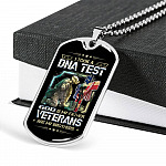 I Took A DNA Test God Is My Father Veterans Are My Brothers Dog Tag Pendant Necklace