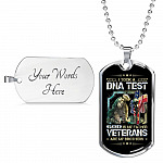 I Took A DNA Test God Is My Father Veterans Are My Brothers Dog Tag Pendant Necklace