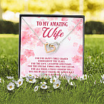 To My Amazing Wife For The Happy Times Shared Throughout The Years Interlocking Hearts Pendant Necklace