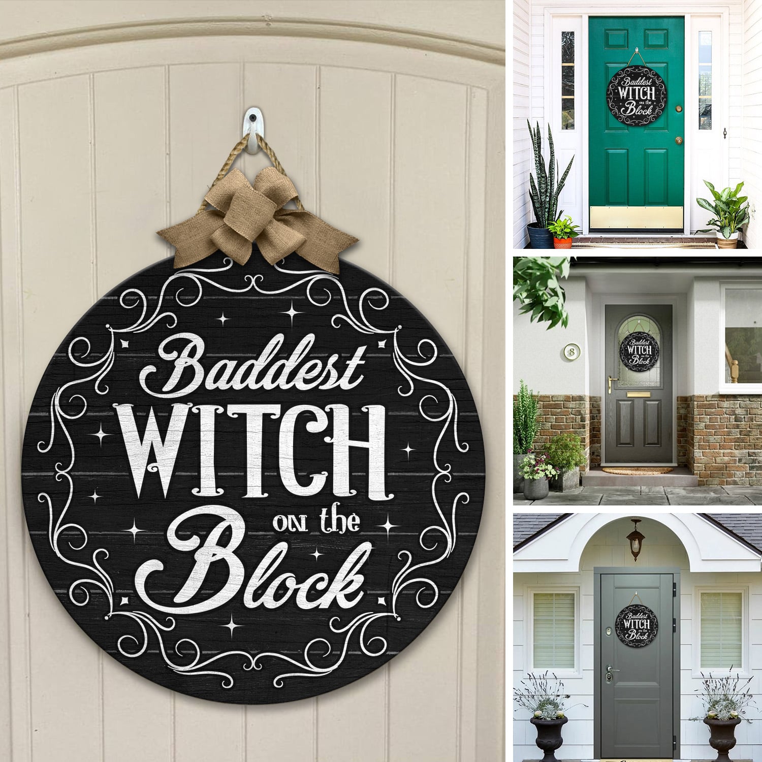 2NH. Baddest Witch (circle doorsign) (3) Door Sign Mockup 12