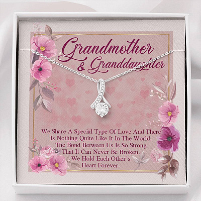 Grandmother & Granddaughter Quote Saying Special Love Message Card Alluring Necklace - Grandma And Granddaughter Necklace Gift - Alluring Beauty Necklace