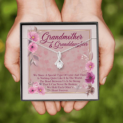 Grandmother & Granddaughter Quote Saying Special Love Message Card Alluring Necklace - Grandma And Granddaughter Necklace Gift