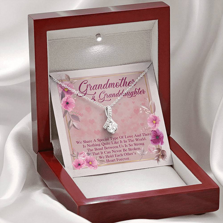 Grandmother & Granddaughter Quote Saying Special Love Message Card Alluring Necklace - Grandma And Granddaughter Necklace Gift