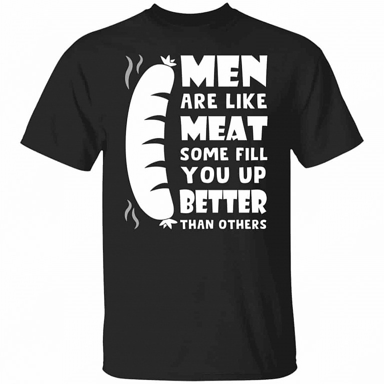 1N.Men Are Like Meat (4), Black, Unisex T-Shirt