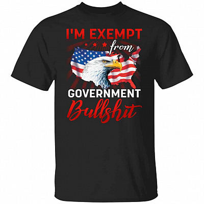 Exempt From Government tee, Black, Unisex T-Shirt