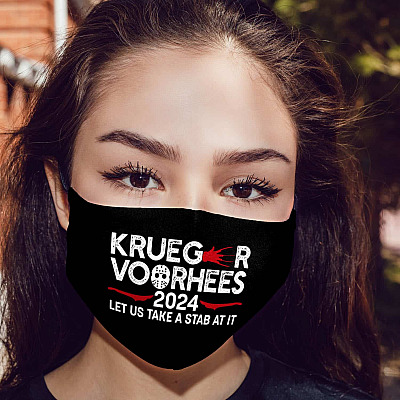 Krueger Voorhees 2024 Let Us Take A Stab At It Washable Reusable Custom Printed Cloth Face Mask Cover