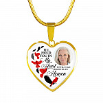 Custom Photo Memorial Cardinal Heart Necklace - I'll Hold You in My Heart Personalized Photo Engraving Memorial Heart Necklace
