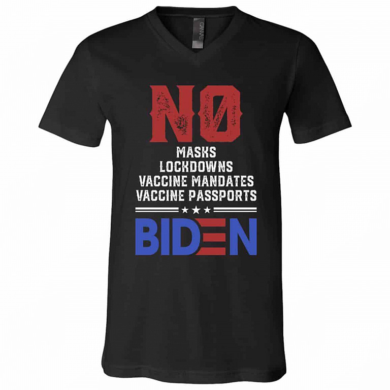 biden, Black, V-Neck T-Shirt