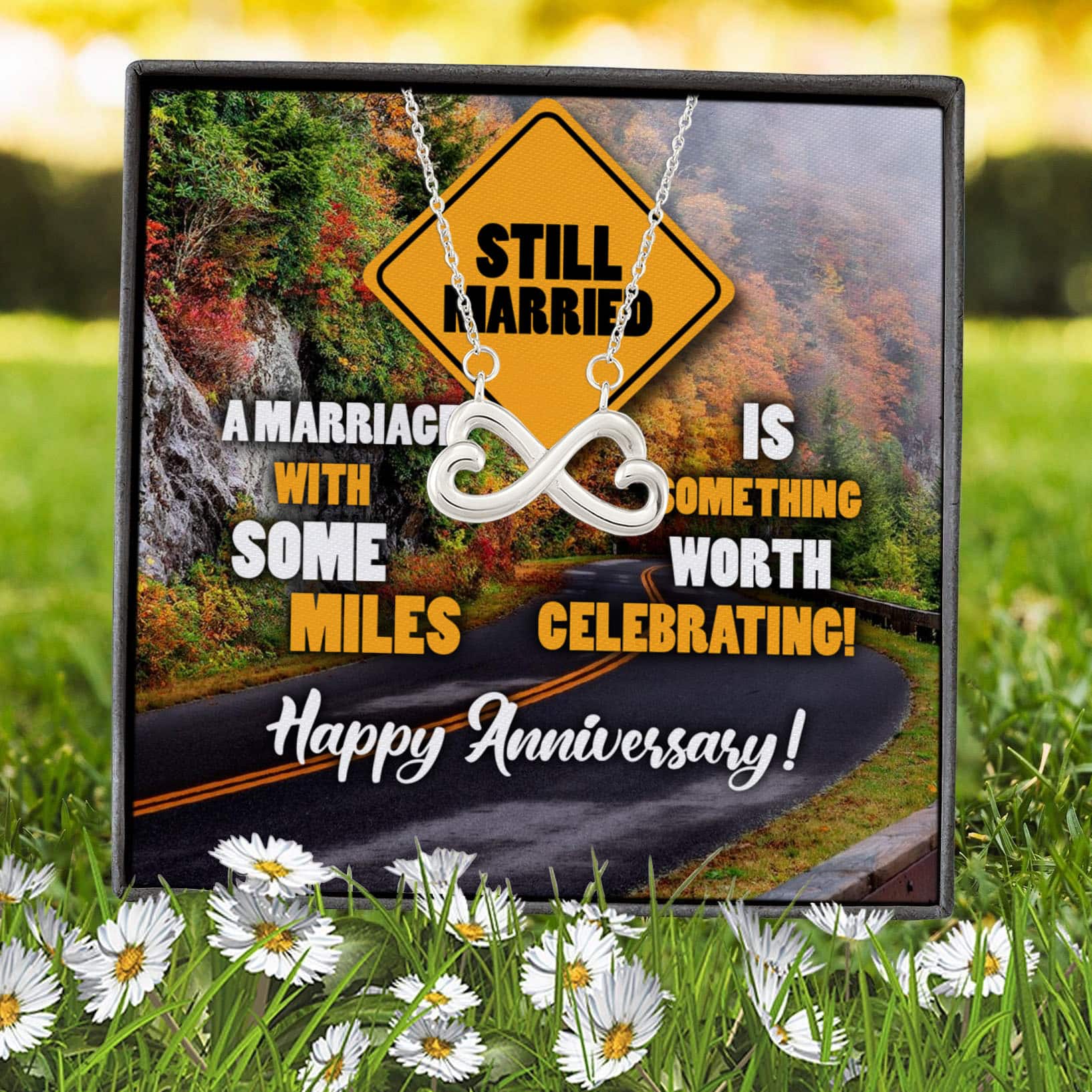 9VT. Still Married Infinity Heart Necklace (Silver) 7