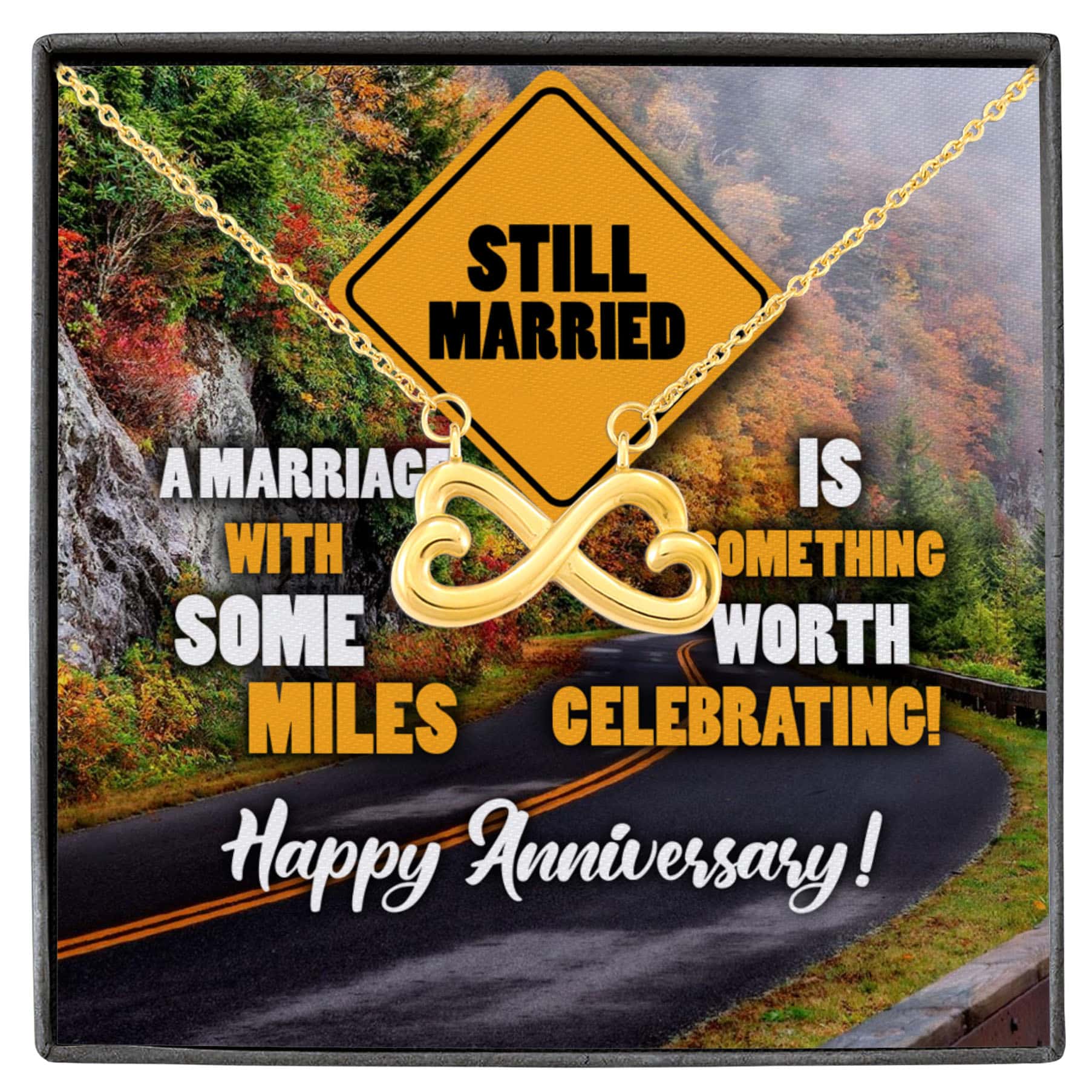 9VT. Still Married Infinity Heart Necklace White (Gold)