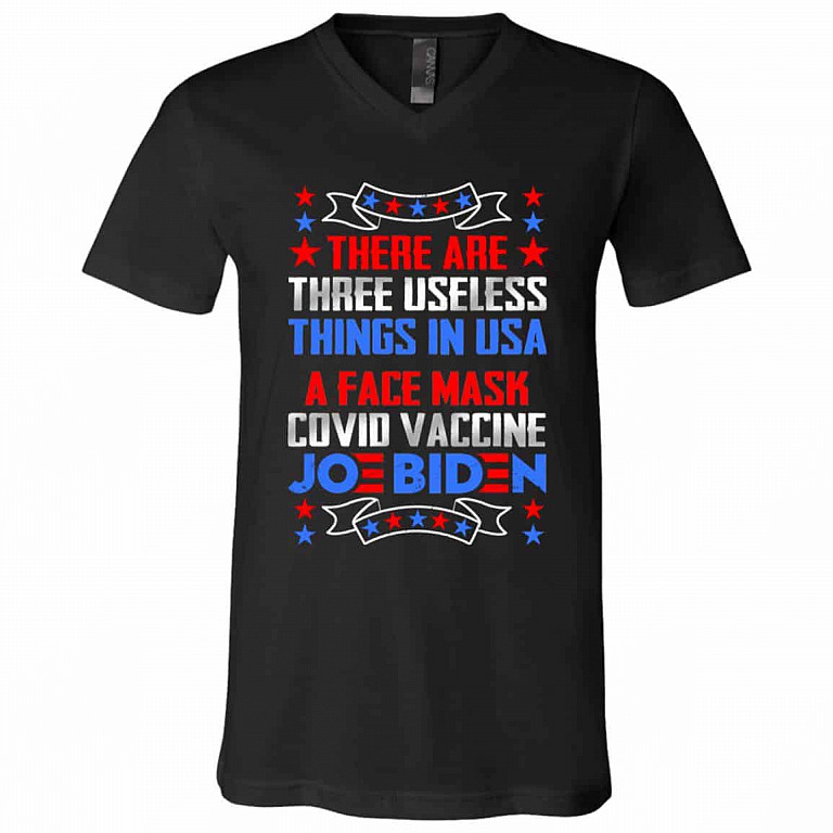 There Are Three Useless Tshirt, Black, V-Neck T-Shirt