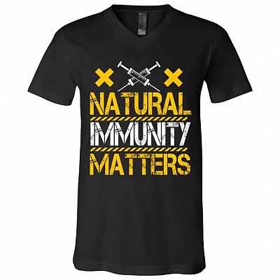 Natural Immunity Matters Tshirt, Black, V-Neck T-Shirt