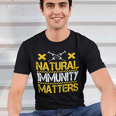 Alternative view of Natural Immunity Matters Anti Vaccine Mandate T-Shirt - V-Neck Shirt