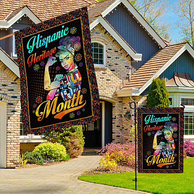 Alternative view of National Hispanic Heritage Month Flag - Hispanic Latino American Countries Garden Flag - House Flag