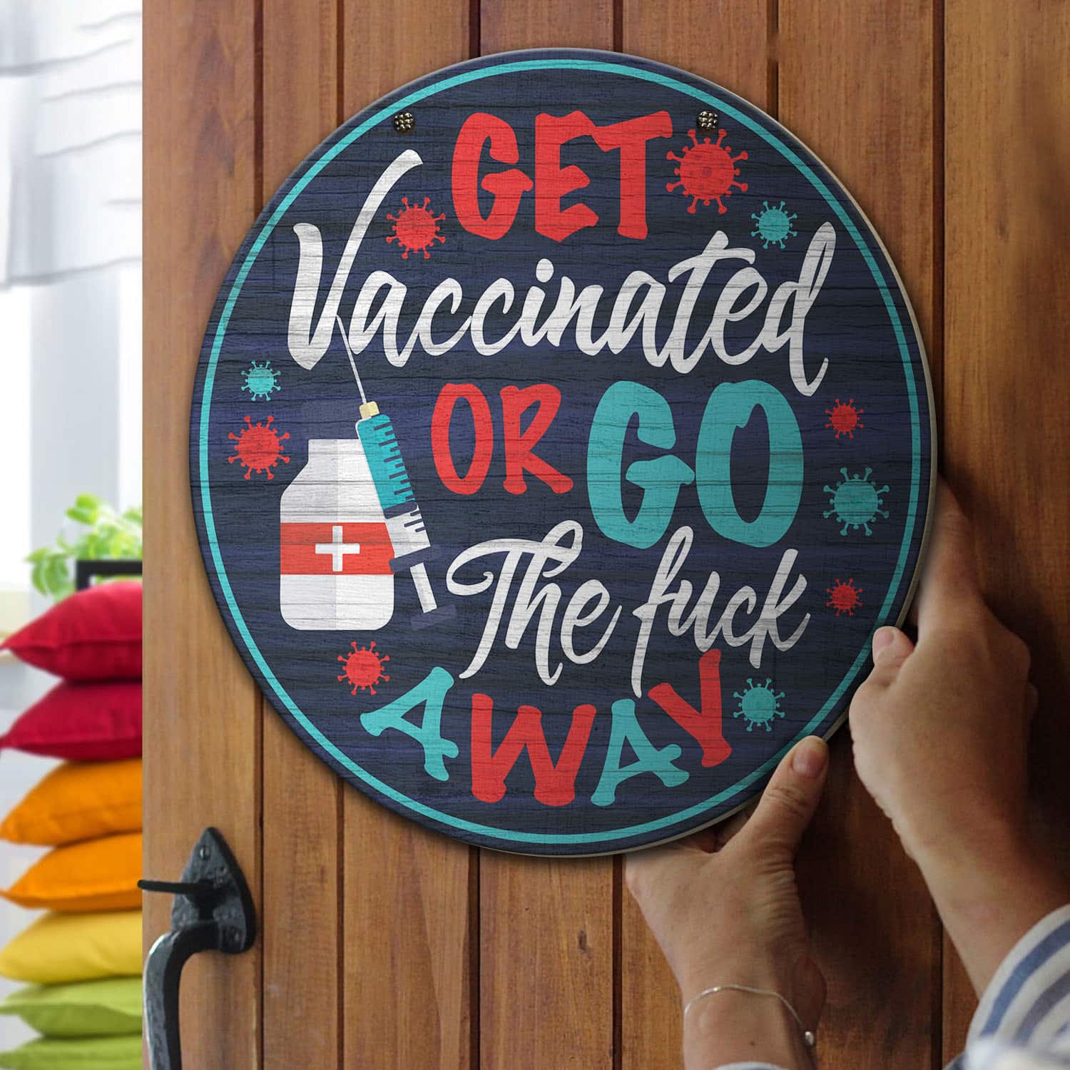 3O. Get Vaccinated (6) Door Sign Mockup 13