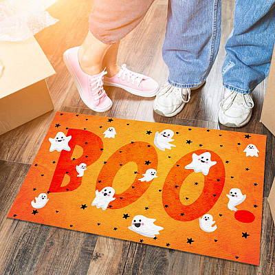 Boo Ghost Halloween Outdoor Indoor Doormat - Funny Halloween Welcome Mat - Fall Front Doormat Rug