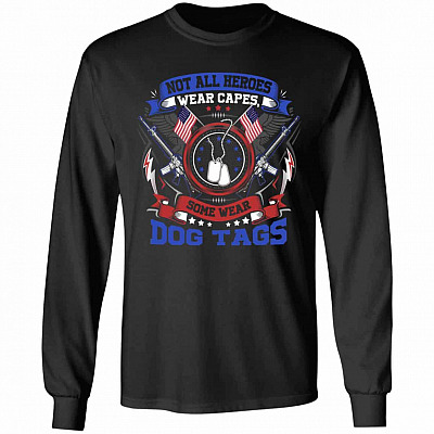 1. Heroes Wear Dog Tag(6), Black, Long Sleeve