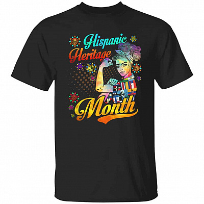 National Hispanic Heritage Tshirt, Black, Unisex T-Shirt