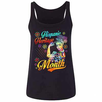 National Hispanic Heritage Tank, Black, Ladies Tank Top