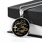 Cross God Is Within Her She Will Not Fall Psalm 46 5 Christian Circle Pendant Necklace - Bangle