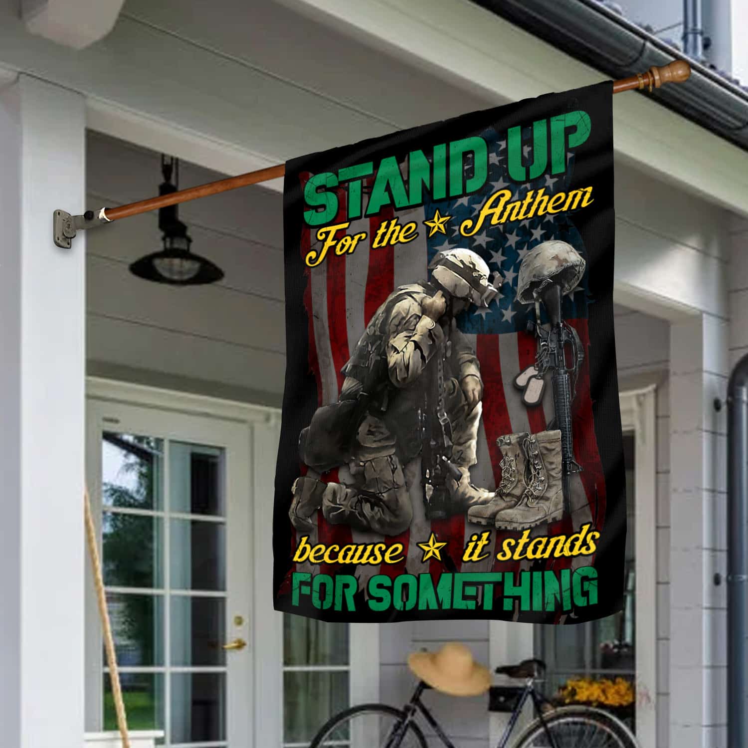 6LV. Stand Up For The Anthem House Flag Mockup 1