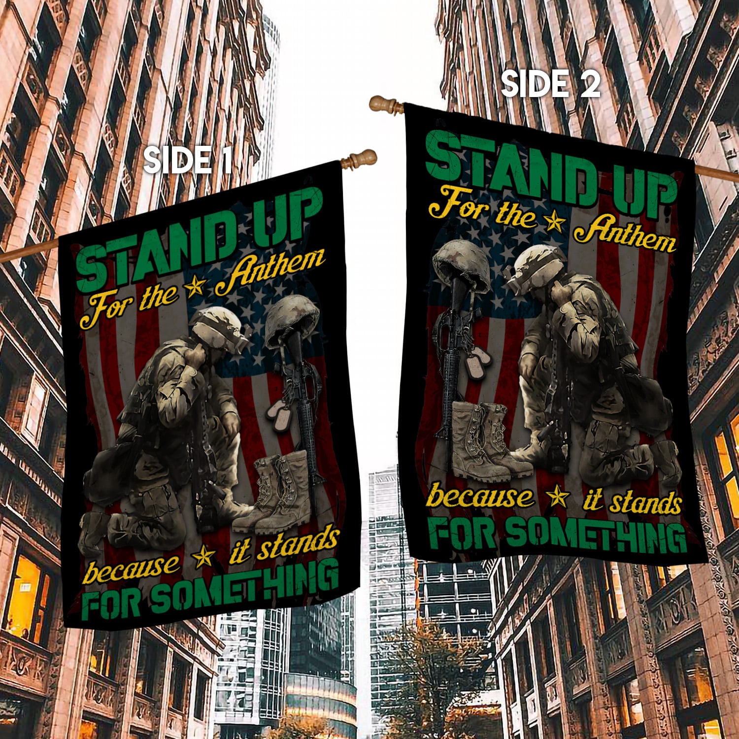 6LV. Stand Up For The Anthem House Flag Mockup 2 Side-1