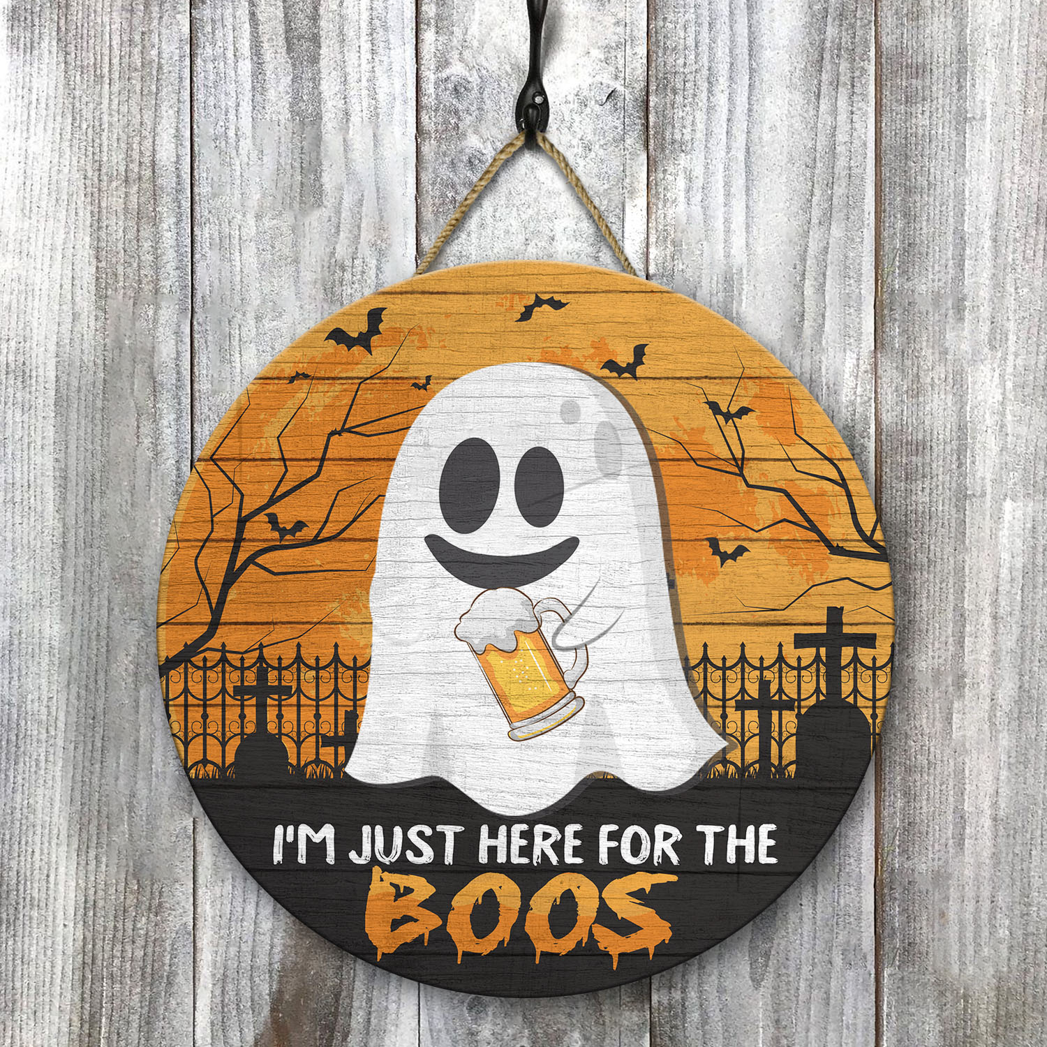 9VT. Just Here For The Boos Door Sign Door Sign Mockup 8