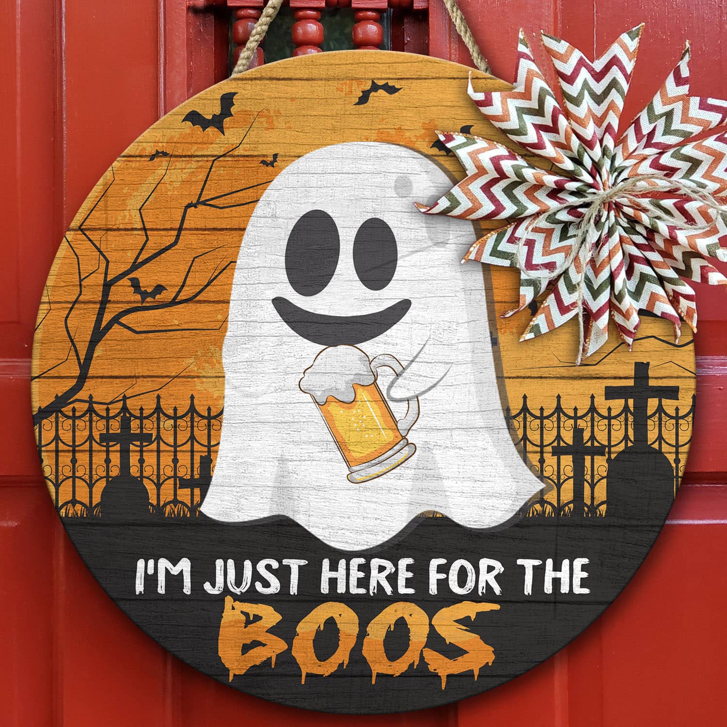 9VT. Just Here For The Boos Door Sign Door Sign Mockup 10