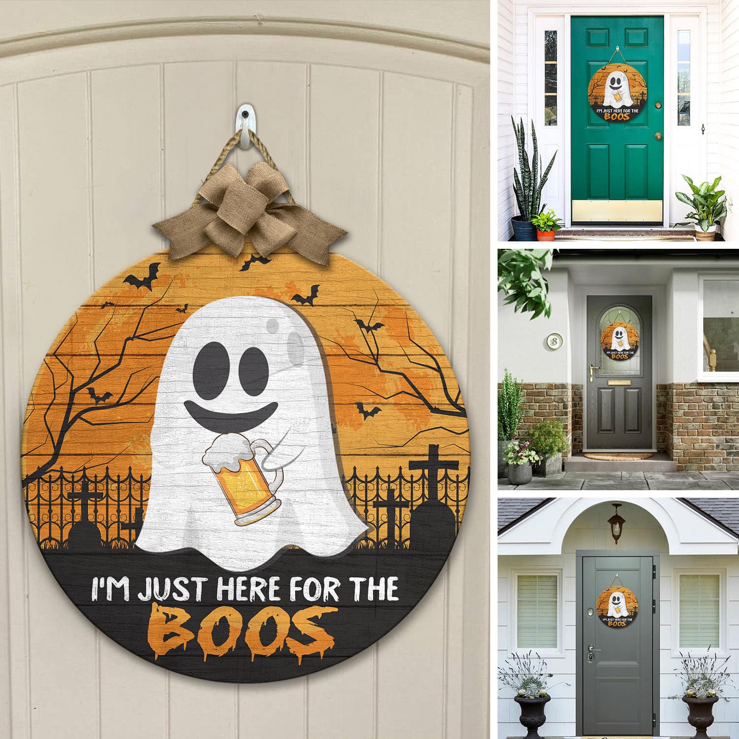 9VT. Just Here For The Boos Door Sign Door Sign Mockup 12