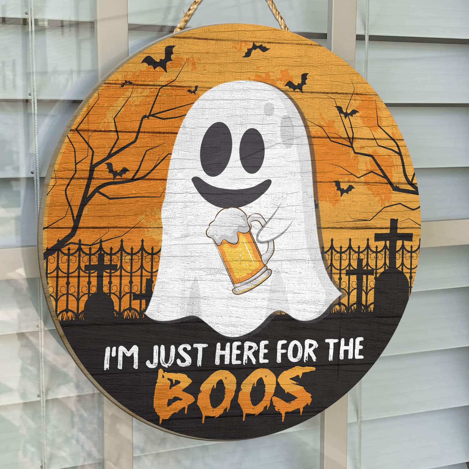 9VT. Just Here For The Boos Door Sign Door Sign Mockup 14
