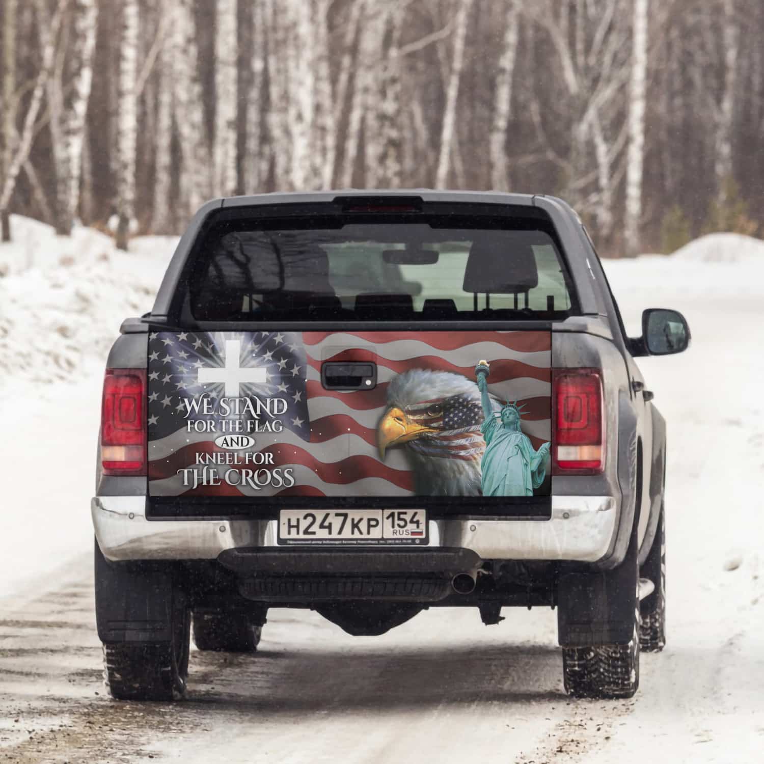 3O. Stand For The Flag(6) Tailgate Wrap Mockup 6