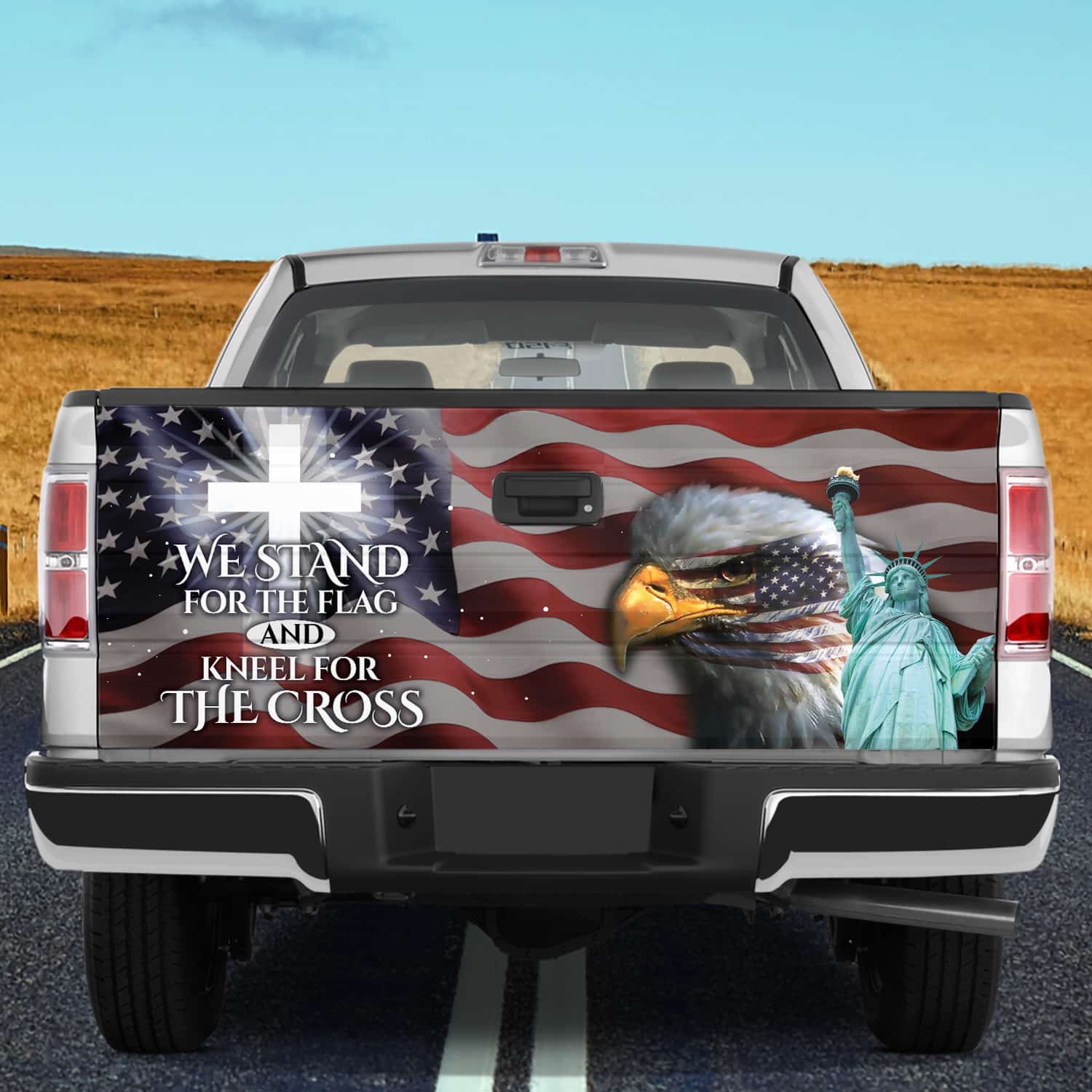 3O. Stand For The Flag(6) Tailgate Wrap Mockup 10