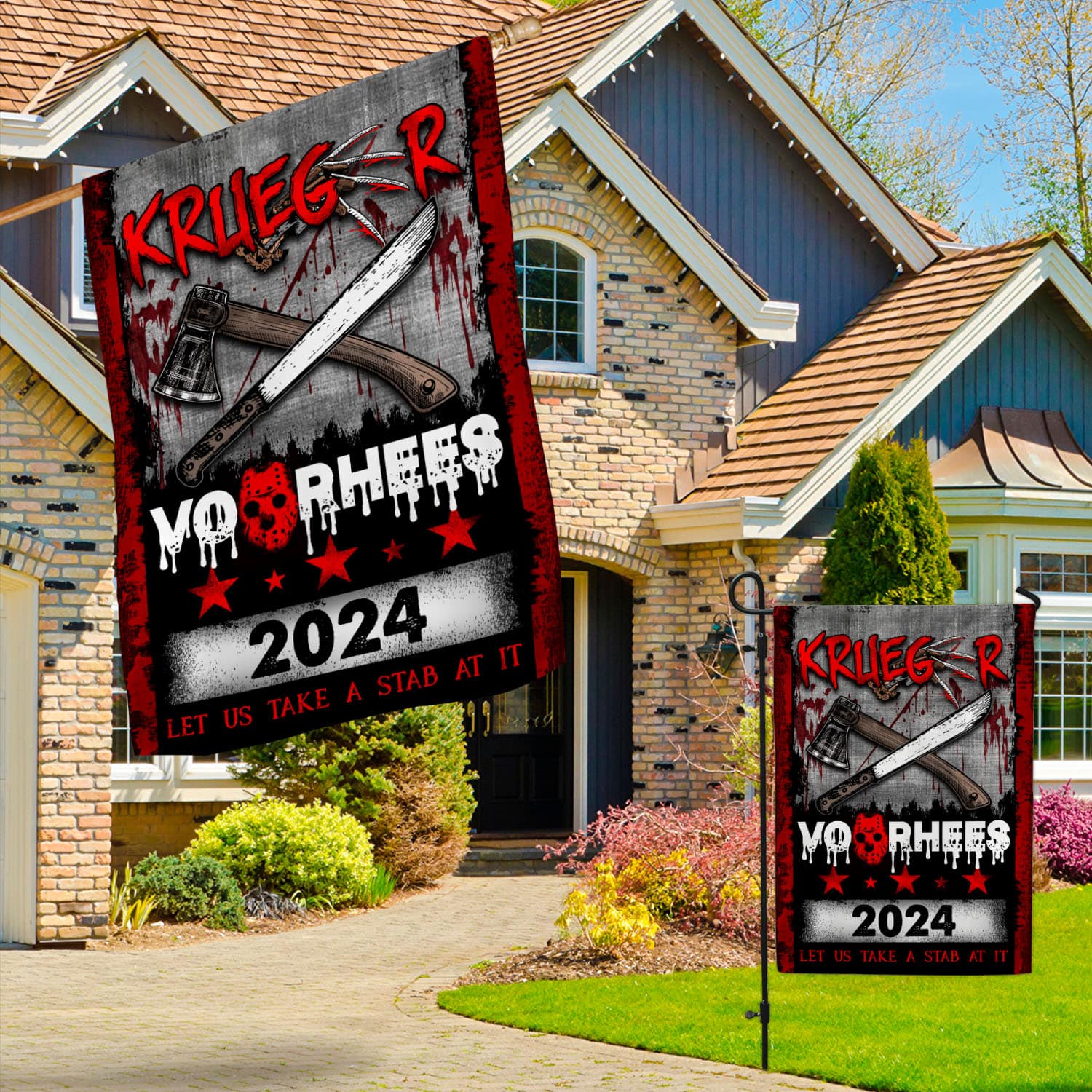 9VT. UU TIEN Krueger Voorhees 2024 flag Garden & House Mockup 3