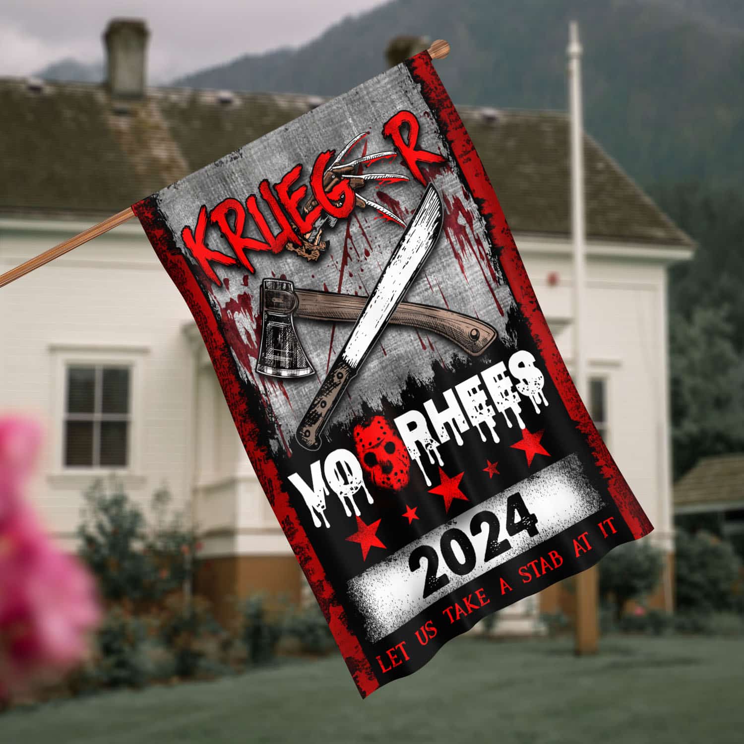 9VT. UU TIEN Krueger Voorhees 2024 flag House Flag Mockup 4