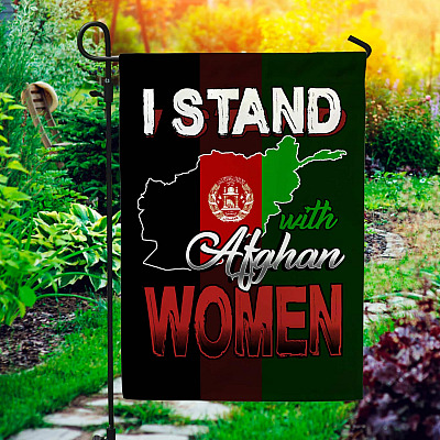 I Stand with Afghanistan Women Garden Flag - House Flag - Wall Flag - Afghanistan Women Flag