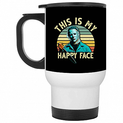 14 oz. White Travel Mug