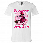 48 HG. This Witch Beat Cancer, White, V-Neck T-Shirt