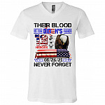 2TM. Their Blood Biden 2, White, V-Neck T-Shirt