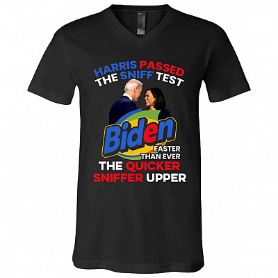 1TM. Sniff Test (3), Black, V-Neck T-Shirt