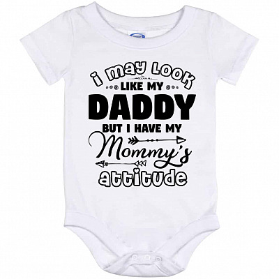 daddy, White, Baby Onesie - 12 Month
