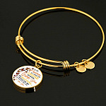 To My Children If I Had to Choose Between Loving You and Breathing Butterfly Circle Pendant Necklace - Bangle