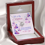 To My Children If I Had to Choose Between Loving You and Breathing Butterfly Love Knot Pendant Necklace