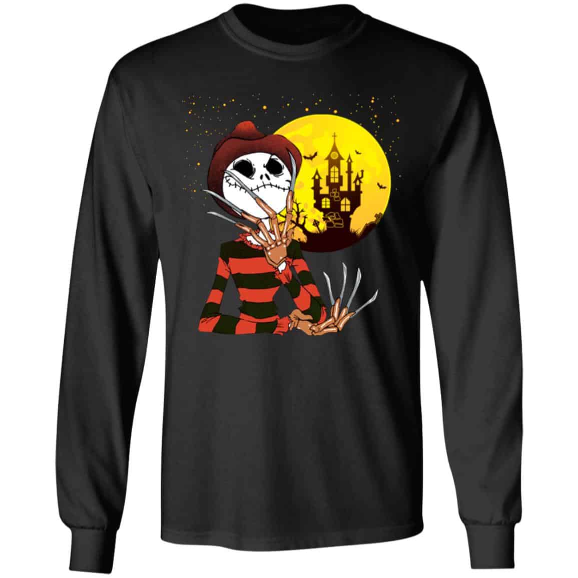 Freddy Skellington Funny 1, Black, Long Sleeve