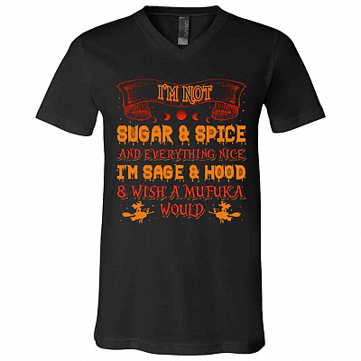 I'm Not Sugar Tshirt, Black, V-Neck T-Shirt