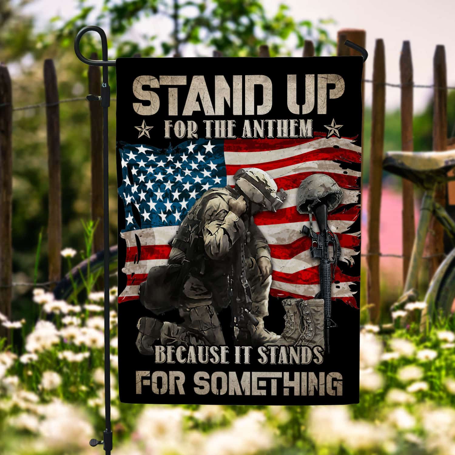 2BN. Stand Up For The Anthem 30x40 Garden Flag Mockup 6
