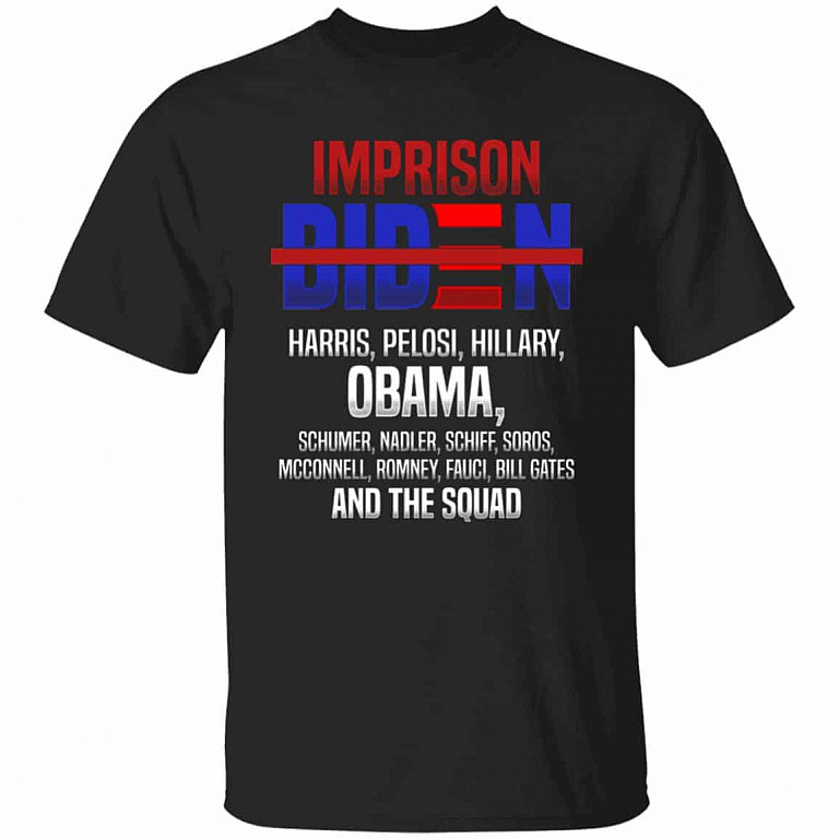 9VT. UU TIEN Imprison Biden Harris, Black, Unisex T-Shirt