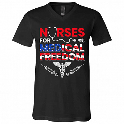 nurse, Black, V-Neck T-Shirt