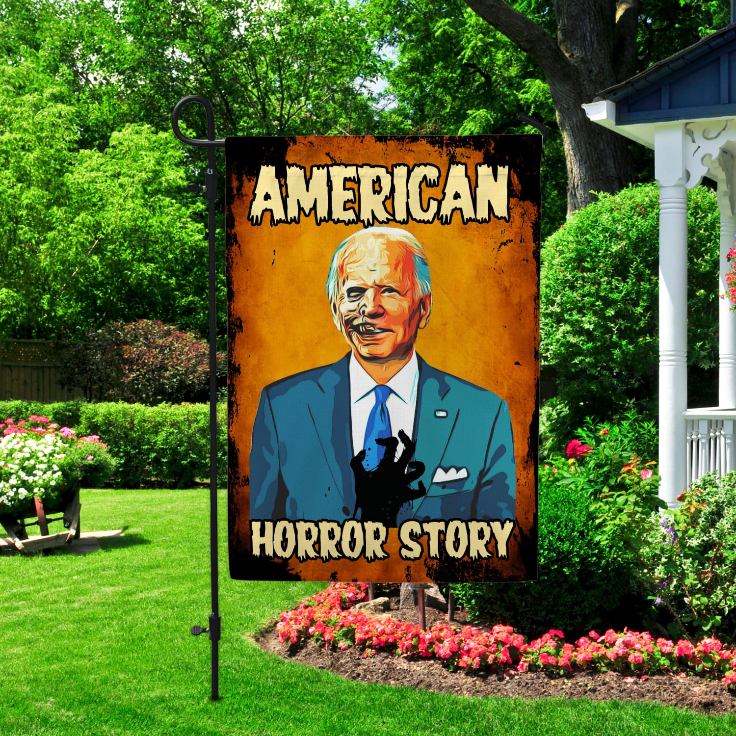 2KT. American Horror Story Biden-30x40 Garden Flag Mockup 2