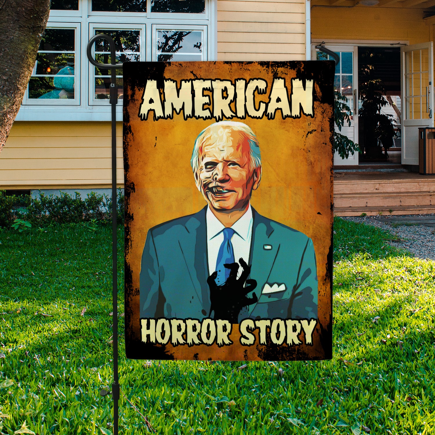2KT. American Horror Story Biden-30x40 Garden Flag Mockup 3